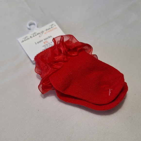 Starting Out Red Ruffle Baby Socks - Picture 3 of 3